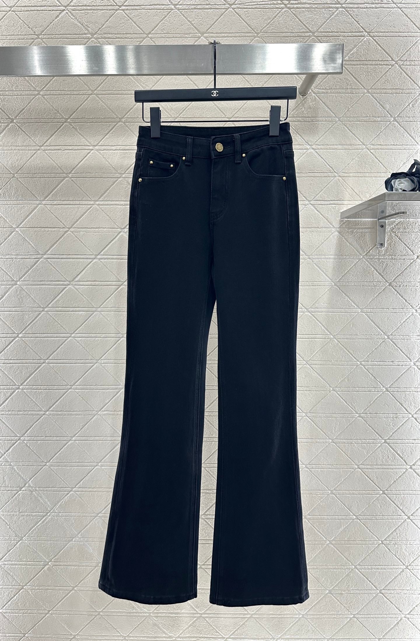 L 25 Leather label denim trousers