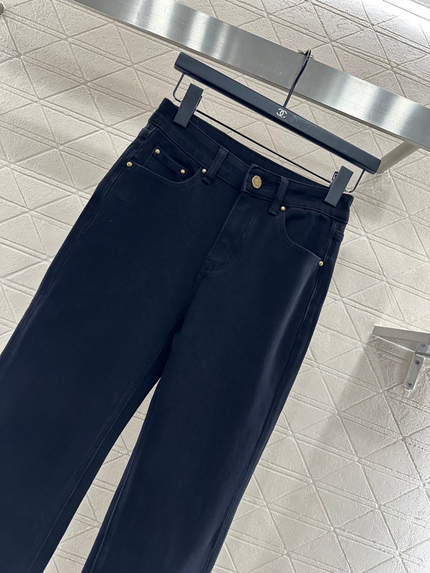 L 25 Leather label denim trousers