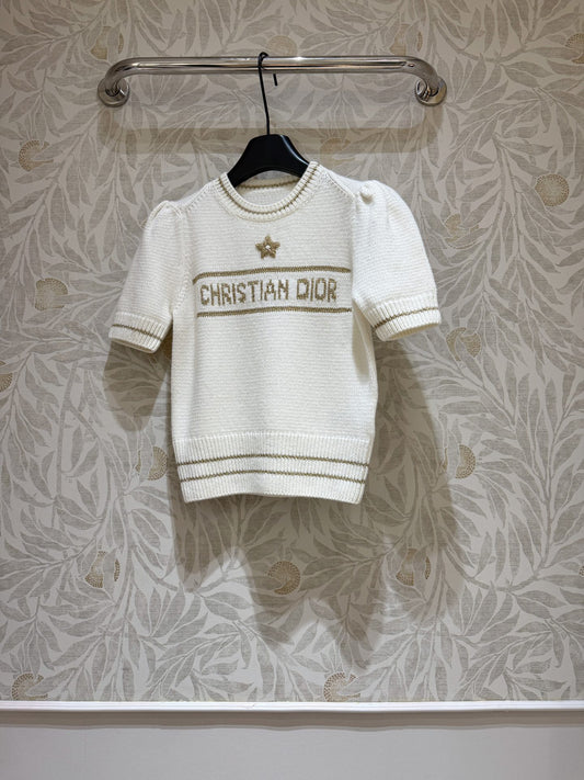 Di 25 Platinum Lucky Star Cashmere Wool Short Sleeve Sweater