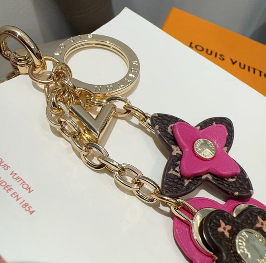 Porte-clés fleur à quatre pétales L 25, accessoires de sac