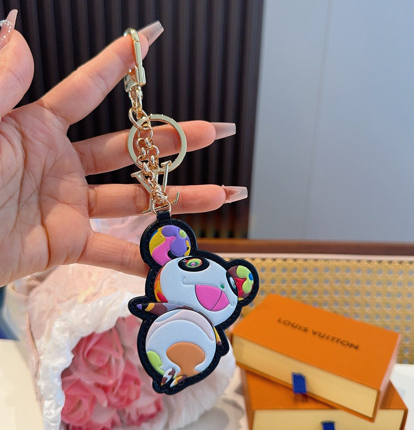 Porte-clés Panda co-marqué L 25, accessoires de sac