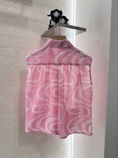 C 25 Printed Sleeveless Vest Shirt