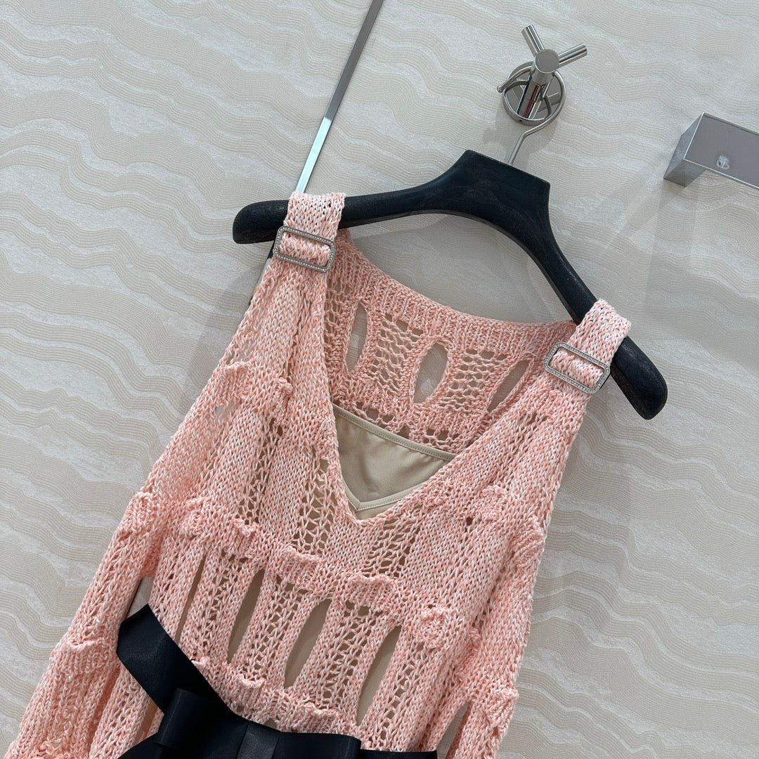 C 25 Wispy Crochet Knit Tank Top (with Butterfly Belt)