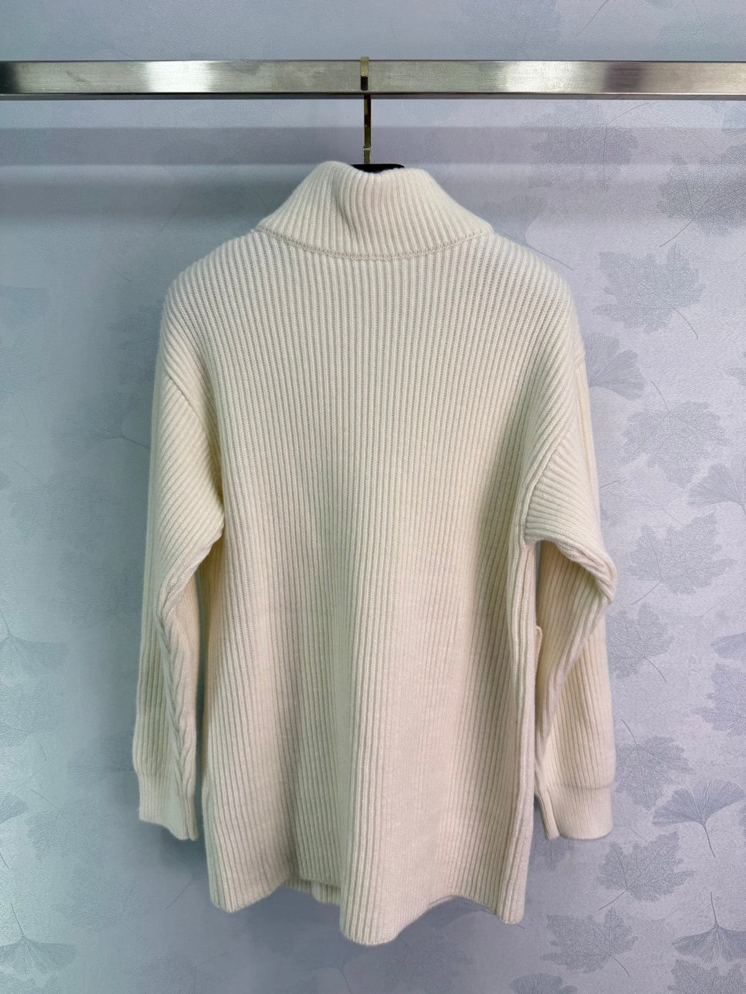 He 25 Mid-length cashmere knitted zip-up jacket(Version 2)