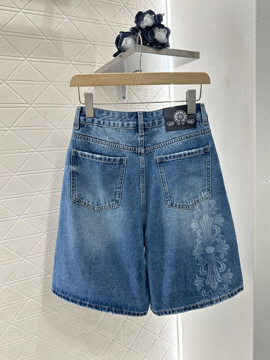 2025 Sommer Neue Laser-Jeansshorts mit hoher Taille 