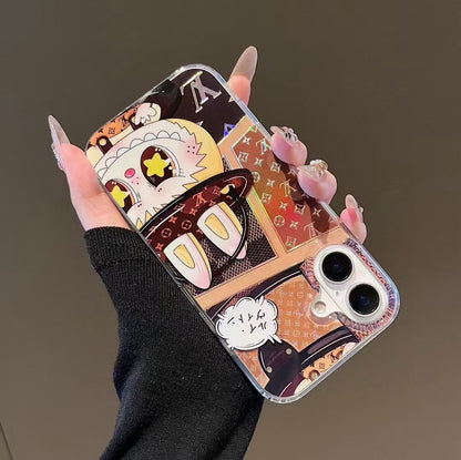 Labubu double-layer laser embossed mobile phone case