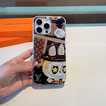Labubu double-layer laser embossed mobile phone case