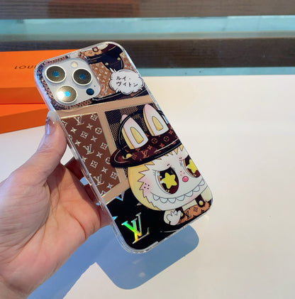 Labubu double-layer laser embossed mobile phone case