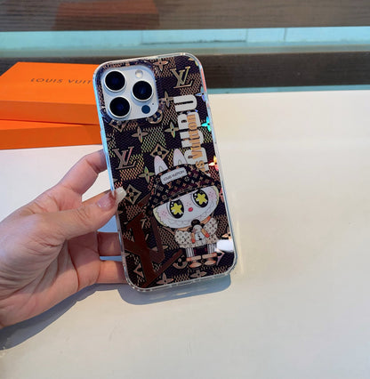Labubu double-layer laser embossed mobile phone case