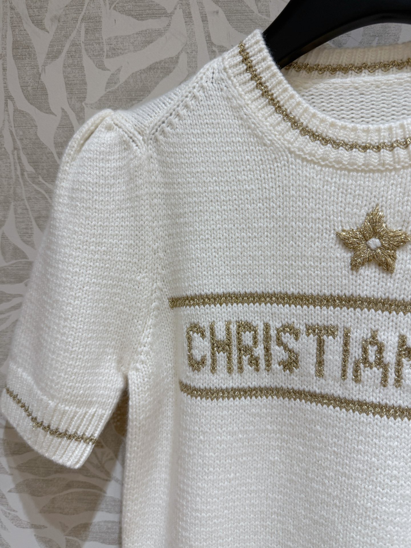 Di 25 Platinum Lucky Star Cashmere Wool Short Sleeve Sweater