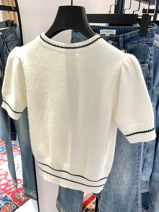 Di 25 Lucky Star Wool Short Sleeve Sweater