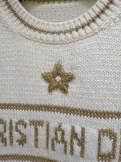 Di 25 Platinum Lucky Star Cashmere Wool Short Sleeve Sweater