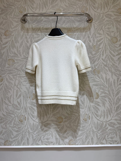 Di 25 Platinum Lucky Star Cashmere Wool Short Sleeve Sweater