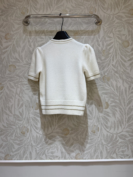 Di 25 Platinum Lucky Star Cashmere Wool Short Sleeve Sweater