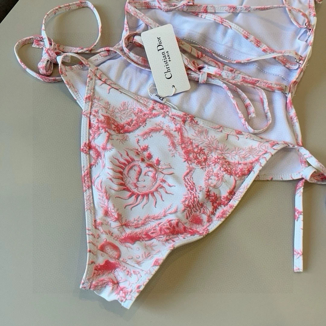 D 25 Sun Pattern One-piece Swimsuit