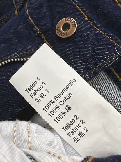 Lo 25 – Neueste klassische Jeansshorts mit monogrammiertem Lederetikett und Verzierung (große Größe) 