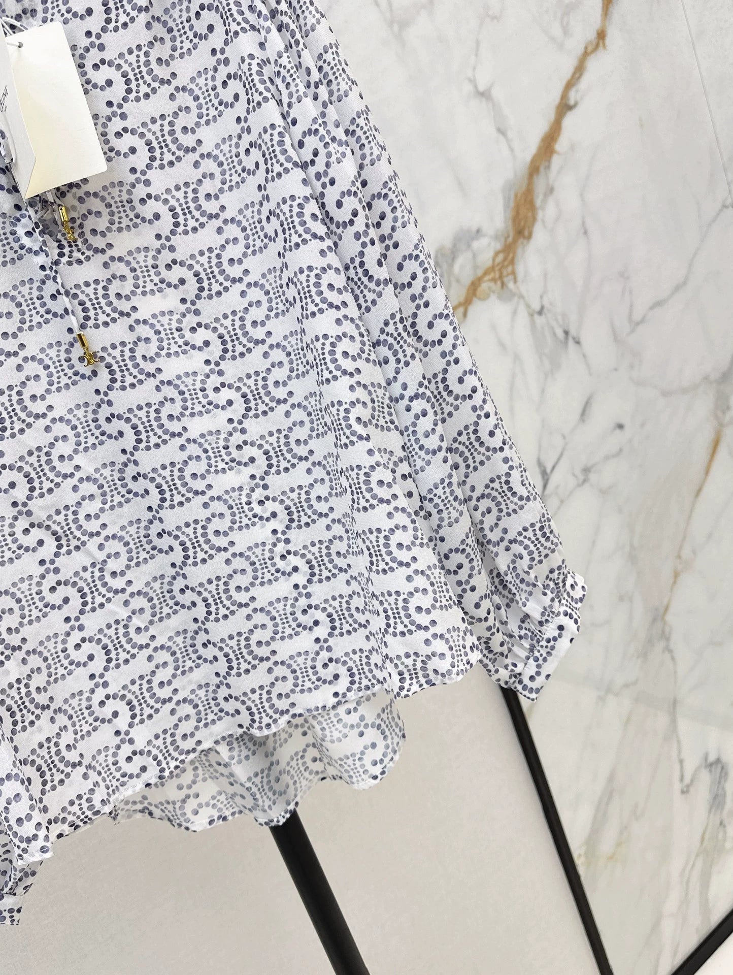 CE 25 new silk printed long-sleeved dress