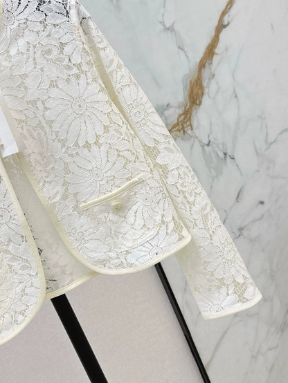 Ce 25 Spring Summer Latest Lace Embroidery Cardigan Small Jacket