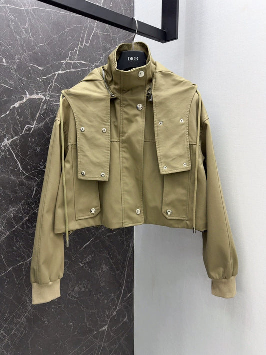 D 25 Neue klassische kurze Windjacke mit Kapuze