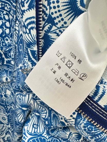 D 25 Neue Celadon Butterfly Print Denim Kollektion Lange Hosen 