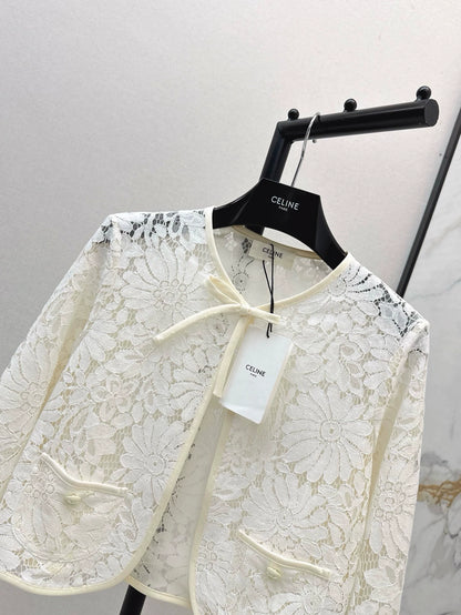 Ce 25 Spring Summer Latest Lace Embroidery Cardigan Small Jacket