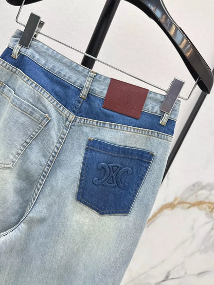 Ce 25 Frühling und Sommer neue Farbe Kollision gerade Jeans