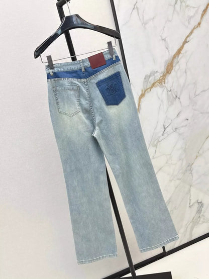 Ce 25 Frühling und Sommer neue Farbe Kollision gerade Jeans