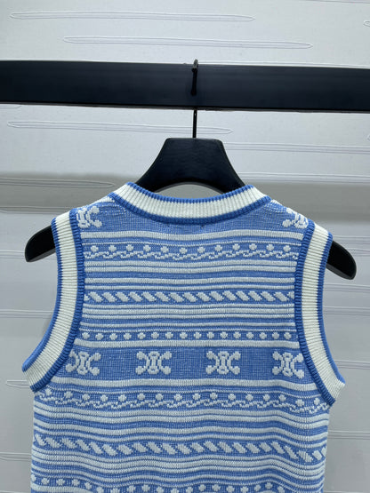 CE 2025 Early Fall Arc de Triomphe Pattern Knitted Vest
