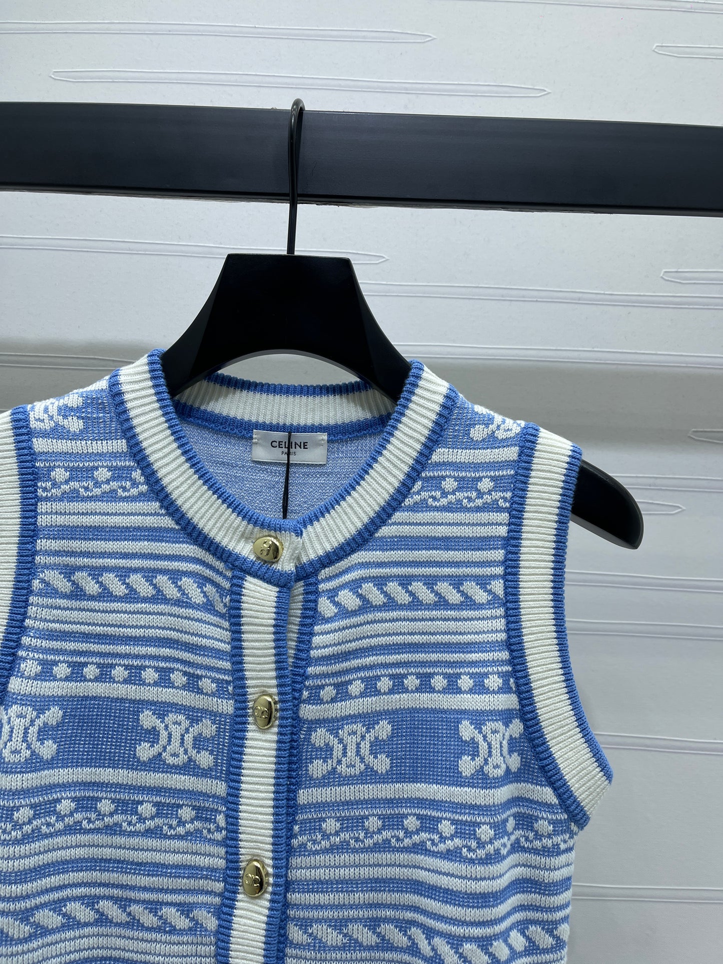 CE 2025 Early Fall Arc de Triomphe Pattern Knitted Vest