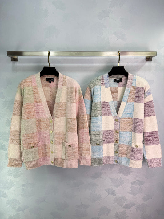 C 𝟐𝟓 Color Clash Plush Knit Cardigan/Jacket