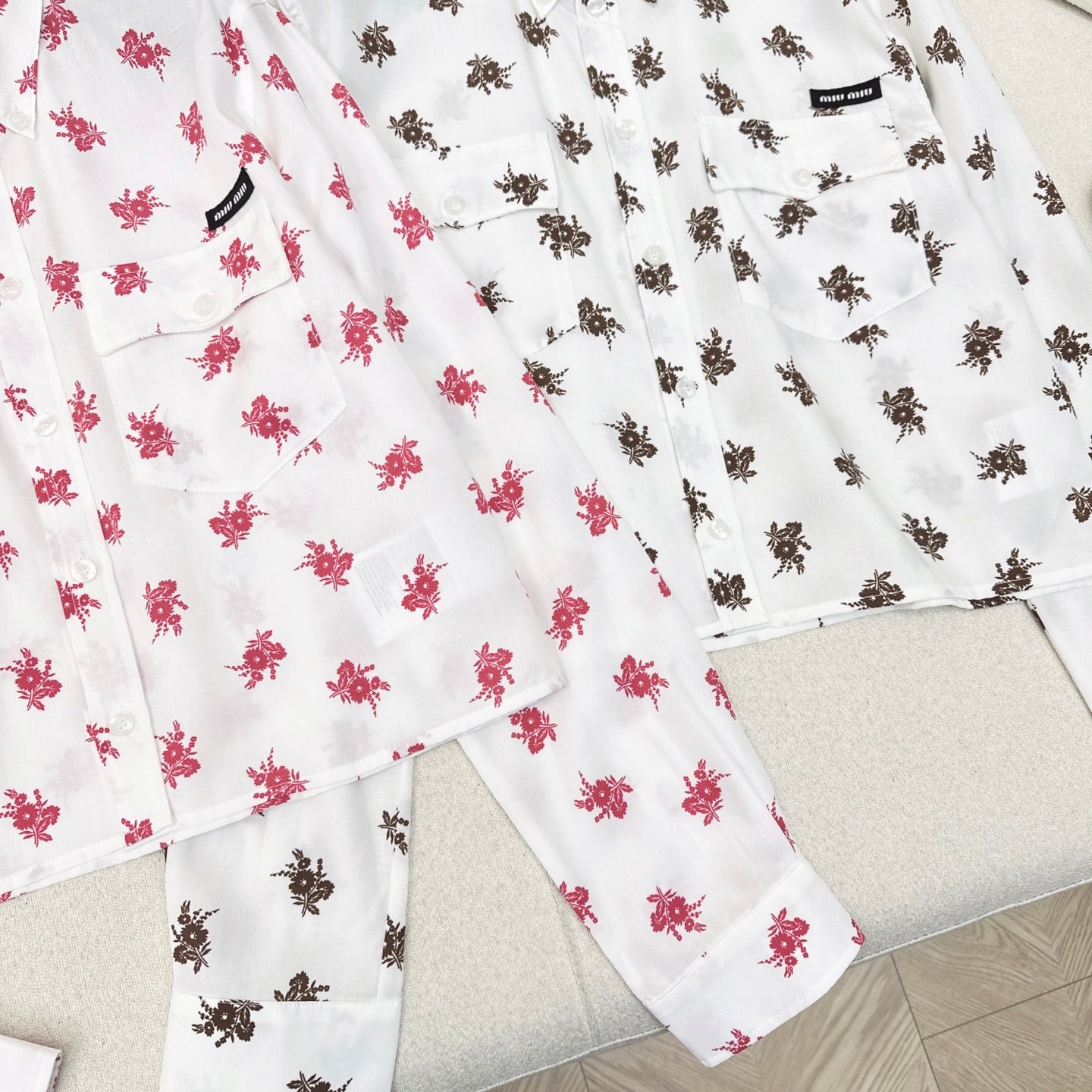 M 25Ss Early Fall New Pastoral Holiday Style Little Red Flower Short Shirt