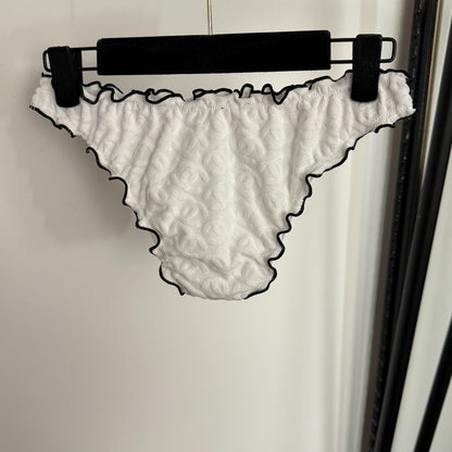 C 25 New bikini terry logo split swimsuit set(WHITE BLACK)
