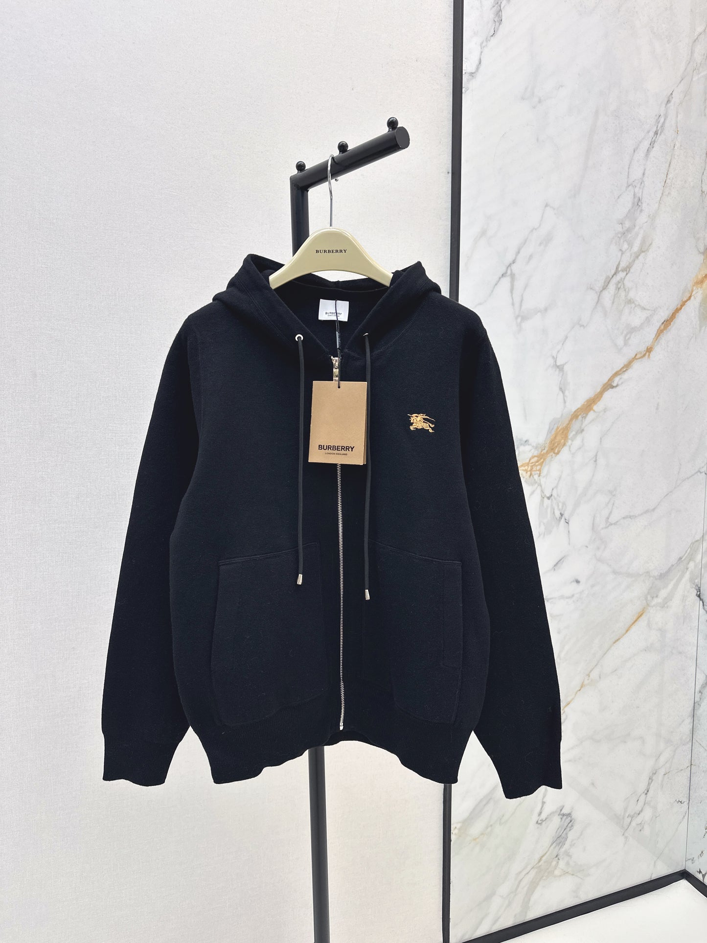 Bru 25 Hooded jacket with classic warhorse logo(BEIGI/BLACK)
