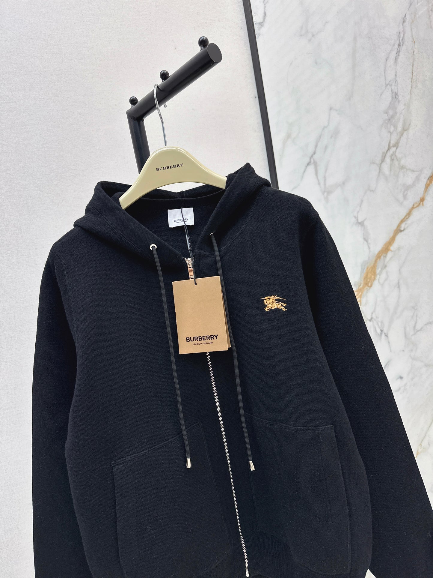 Bru 25 Hooded jacket with classic warhorse logo(BEIGI/BLACK)