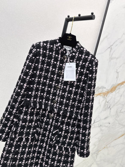 C 25 New Positioning Plaid Woven Long Dress🖤
