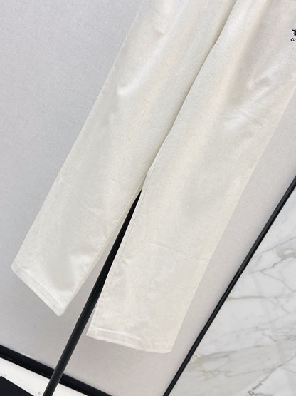 Di 25 Bee embroidered casual pants(BEIGI/BLACK)