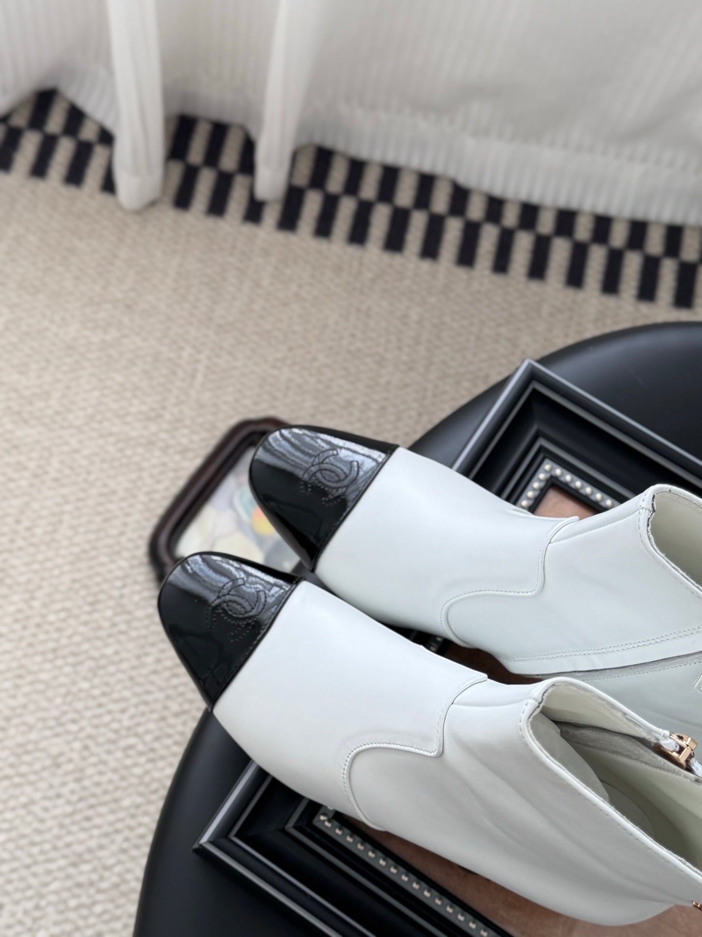 C 25K new mid-cut high-heeled boots（WHITE/BLACK/KHAKI）