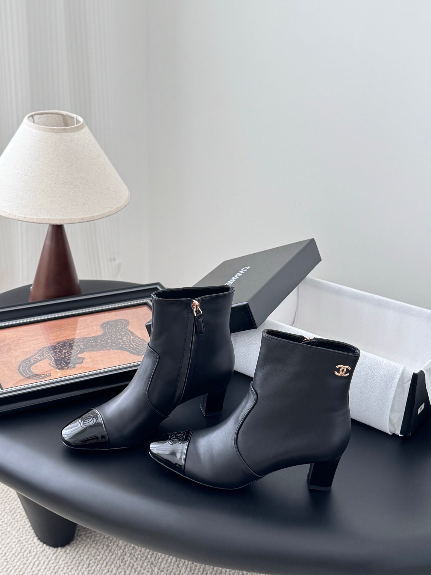 C 25K new mid-cut high-heeled boots（WHITE/BLACK/KHAKI）