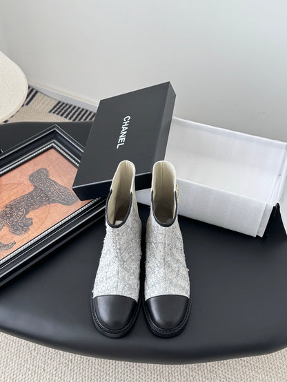 C 25K new sequined ankle boots（WHITE/BLACK/KHAKI）