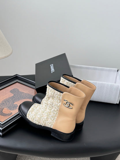 C 25K new sequined ankle boots（WHITE/BLACK/KHAKI）