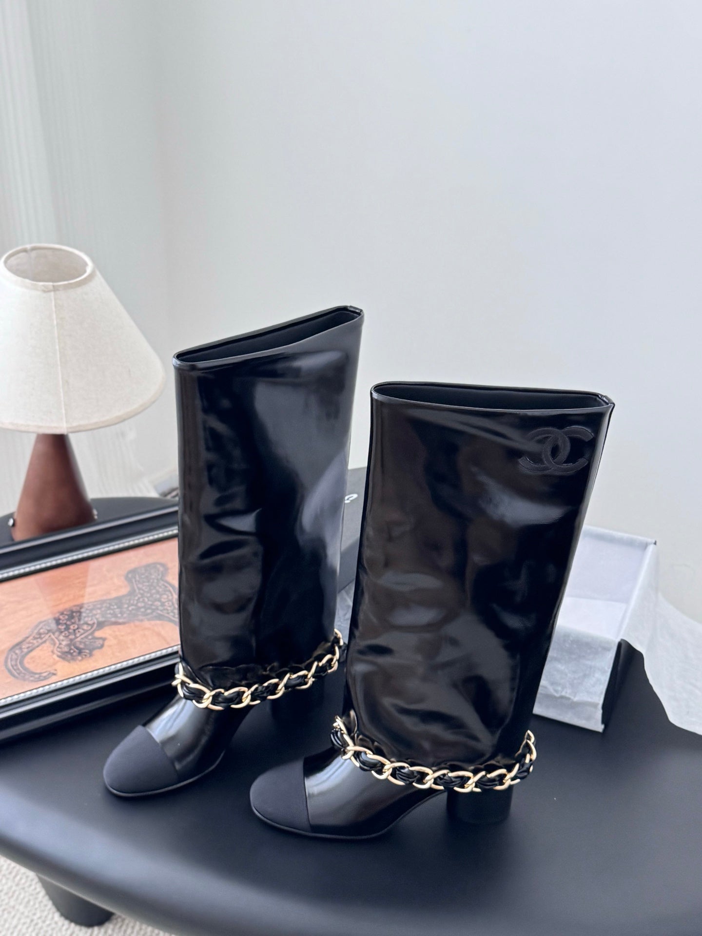 C 25K New Chain Boots（Black/Glossy Black）
