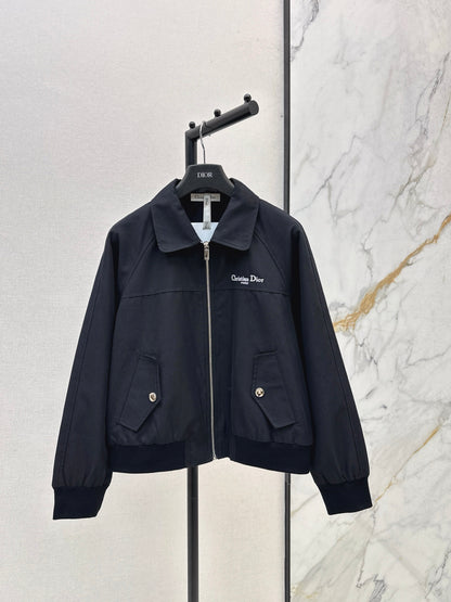 Di 25 Bee Embroidered Round Neck Coat