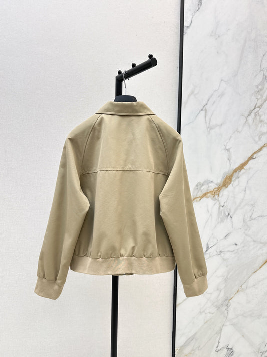Di 25 Bee Embroidered Round Neck Coat