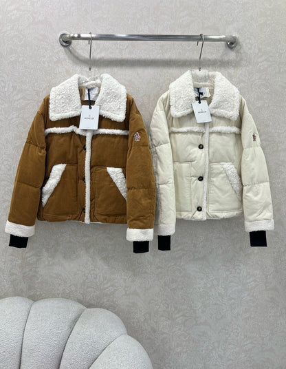 Mon 25fw New Splicing Eco-friendly Lambswool Down Jacket