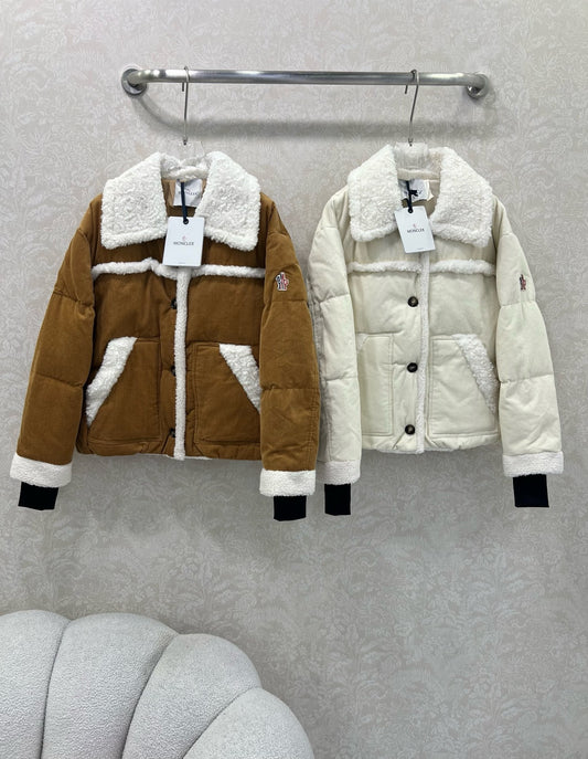 Mon 25fw New Splicing Eco-friendly Lambswool Down Jacket