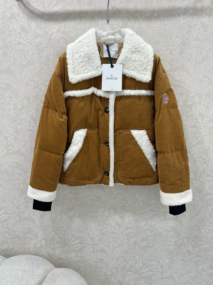 Mon 25fw New Splicing Eco-friendly Lambswool Down Jacket