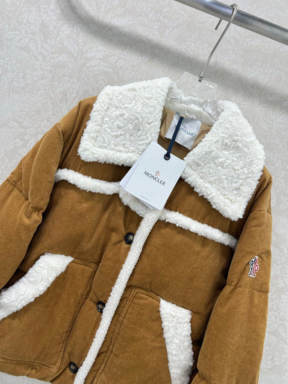 Mon 25fw New Splicing Eco-friendly Lambswool Down Jacket