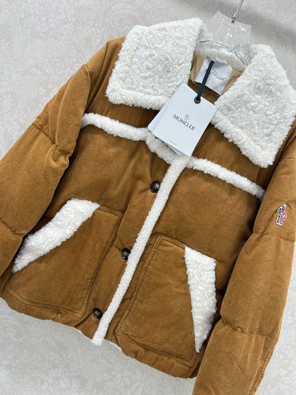 Mon 25fw New Splicing Eco-friendly Lambswool Down Jacket