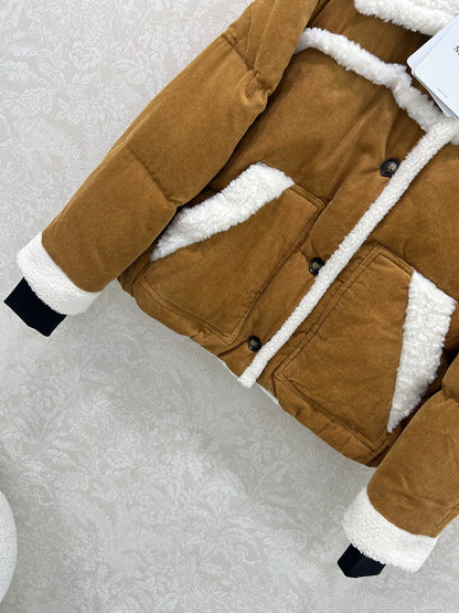 Mon 25fw New Splicing Eco-friendly Lambswool Down Jacket