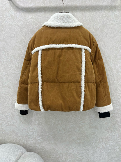Mon 25fw New Splicing Eco-friendly Lambswool Down Jacket